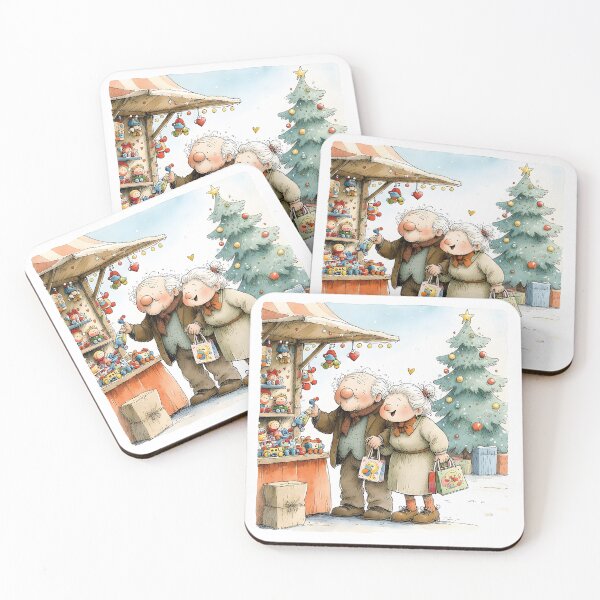 Item preview, Cute Grandparents Christmas Market Storybook Art designed and sold by Connys Colorful World.