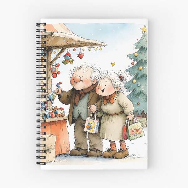 Item preview, Cute Grandparents Christmas Market Storybook Art designed and sold by Connys Colorful World.