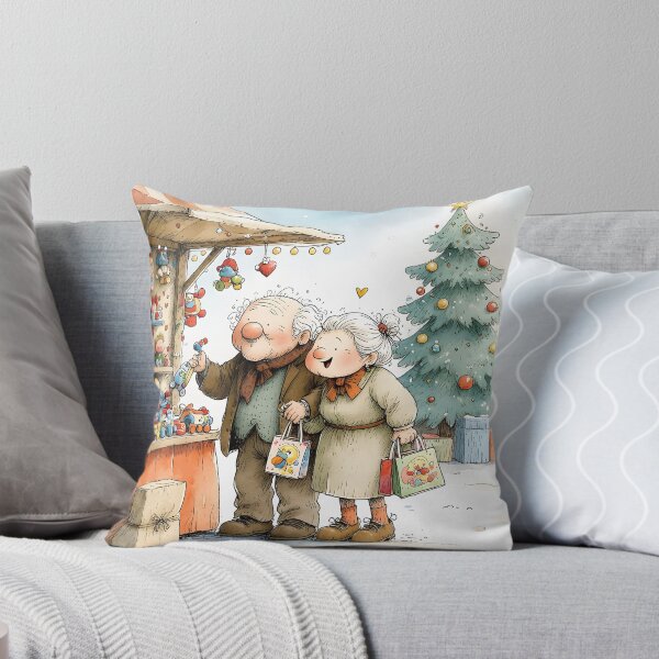 Item preview, Cute Grandparents Christmas Market Storybook Art designed and sold by Connys Colorful World.