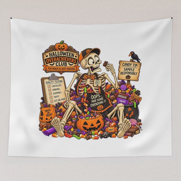 Item preview, ⚡HALLOWEEN OVERACHIEVERS CLUB -  Sid Skeleton Candy Quality Control designed and sold by WheelieGdArt.