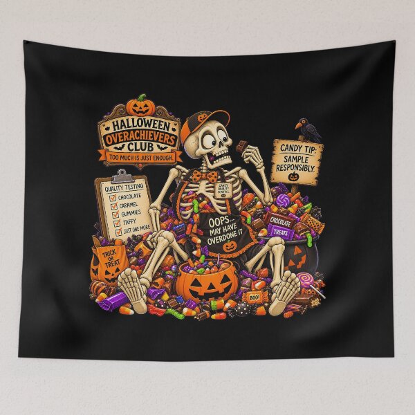 Item preview, ⚡HALLOWEEN OVERACHIEVERS CLUB -  Sid Skeleton Candy Quality Control - dark version designed and sold by WheelieGdArt.