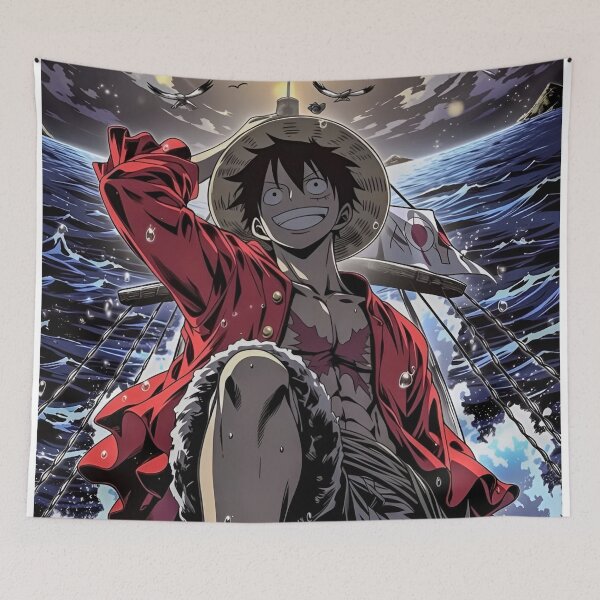 Item preview, Straw Hat Pirate Adventure – Red Coat Ocean Sunset Anime Style designed and sold by Dyan4.