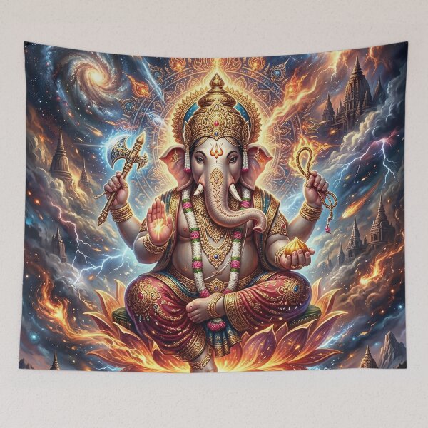 Item preview, Ganesha - Epic Hindu God Digital Art designed and sold by Lucid Dream Pixel.