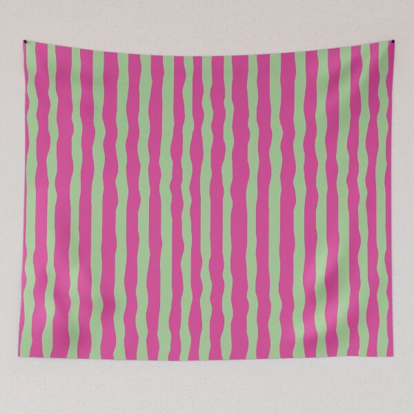 Item preview, Pink Green Wavy Stripes Abstract PatternColor Design designed and sold by BigDigital.