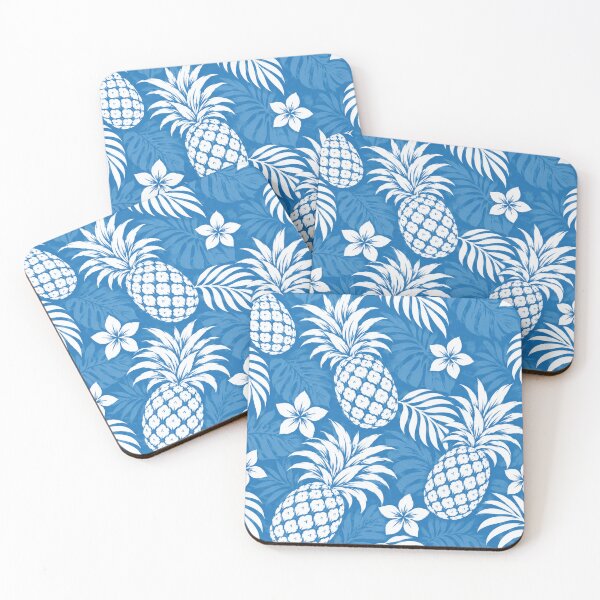 Item preview, Old Hawaii Pineapple – Classic Blue Tropical Pattern designed and sold by Plus91BIRD.