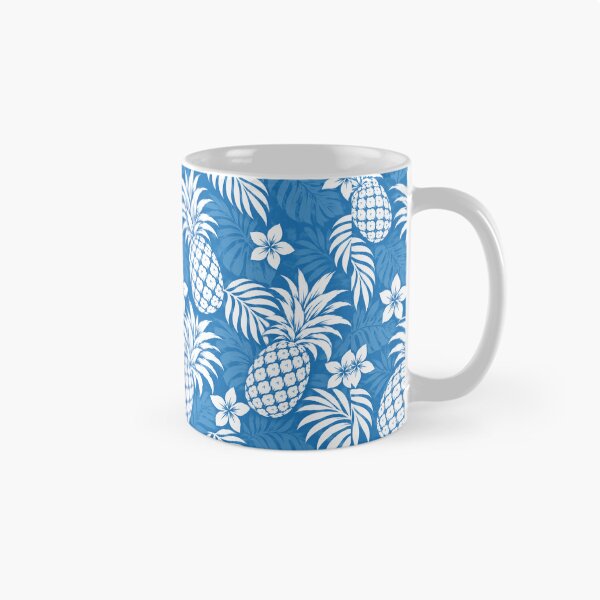 Item preview, Old Hawaii Pineapple – Classic Blue Tropical Pattern designed and sold by Plus91BIRD.