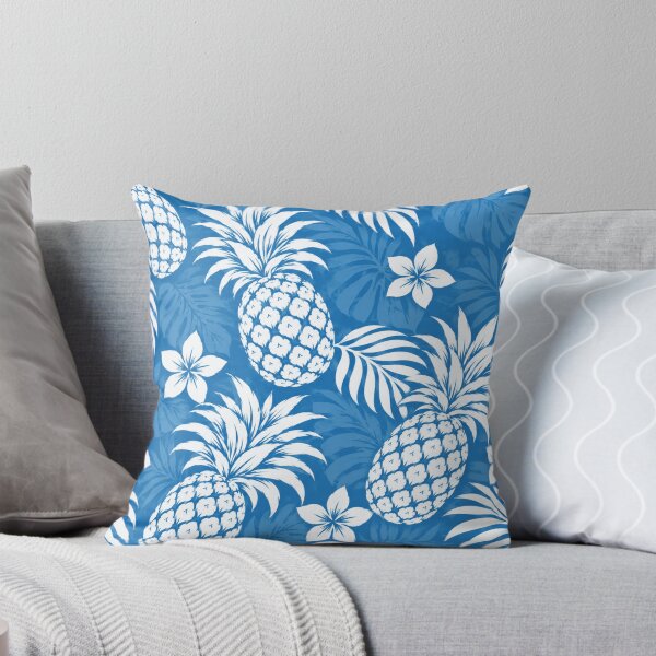 Item preview, Old Hawaii Pineapple – Classic Blue Tropical Pattern designed and sold by Plus91BIRD.