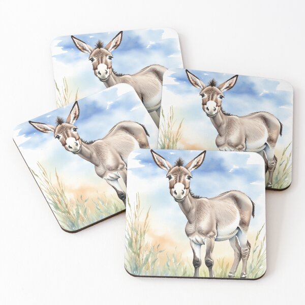 Item preview, Cute Watercolor Donkey Foal in Meadow Grass designed and sold by Hackl20.
