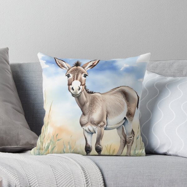 Item preview, Cute Watercolor Donkey Foal in Meadow Grass designed and sold by Hackl20.