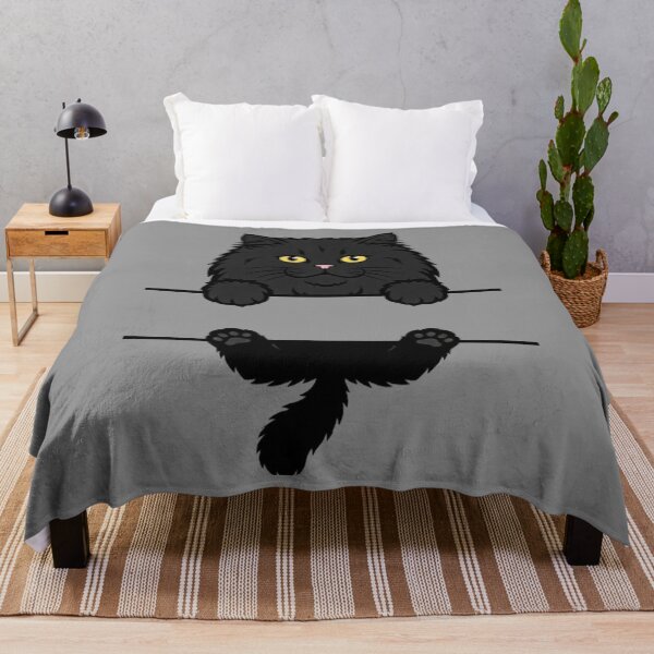 Item preview, Cute Peeking Black Cat Yellow Eyes Fluffy Paws Funny Kitty designed and sold by PetalsPaws.