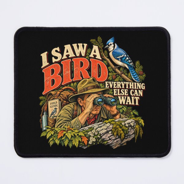 Item preview, I Saw a Bird – Vintage Birdwatcher Humor designed and sold by DopeyRobot.