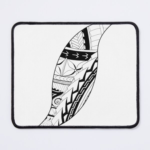 Item preview, Black Pacific Island Pattern Design with Tropical Motifs and Cultural Elements designed and sold by zanahoricida.