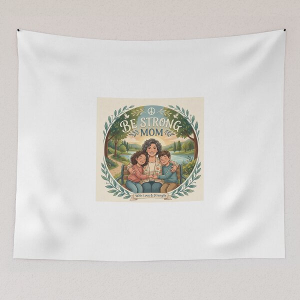 Item preview, Be Strong Mom Floral Wreath Mother & Kids Art designed and sold by Alta-store.