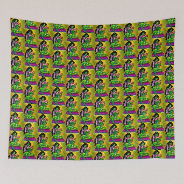 Item preview, Green Strong Female Superhero Illustration Design designed and sold by wordonmyapparel.