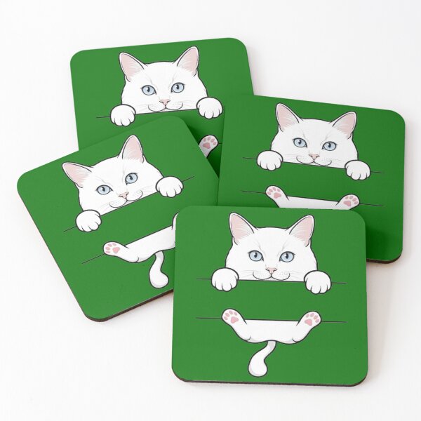 Item preview, Cute Peeking White Cat Pink Beans Paws Funny Kitten Lover designed and sold by PetalsPaws.