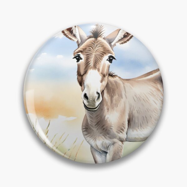 Item preview, Cute Watercolor Donkey Foal in Meadow Grass designed and sold by Hackl20.