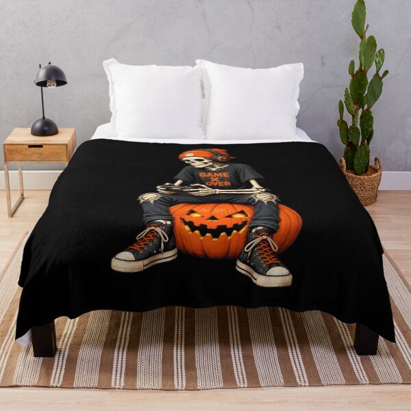 Item preview, Skeleton Gamer Halloween Jack-o-lantern Over designed and sold by OlyvieArt.