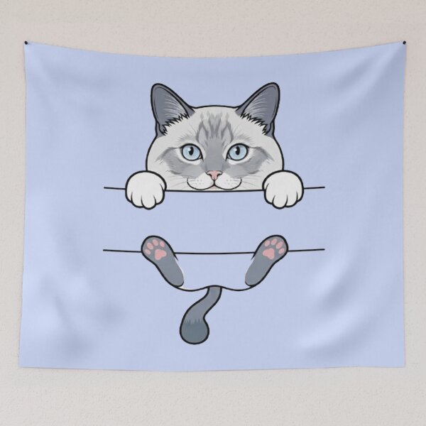 Item preview, Cute Peeking Siamese Cat Paws Pink Beans Funny Kitten designed and sold by PetalsPaws.