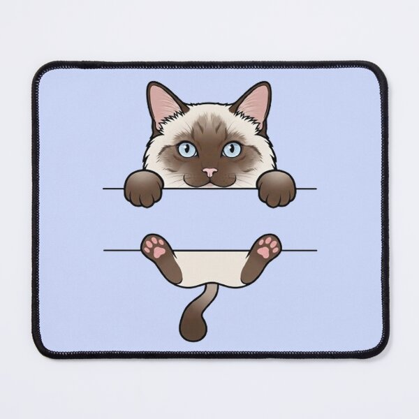 Item preview, Cute Peeking Siamese Cat Dark Paws Pink Beans Funny Kitten designed and sold by PetalsPaws.