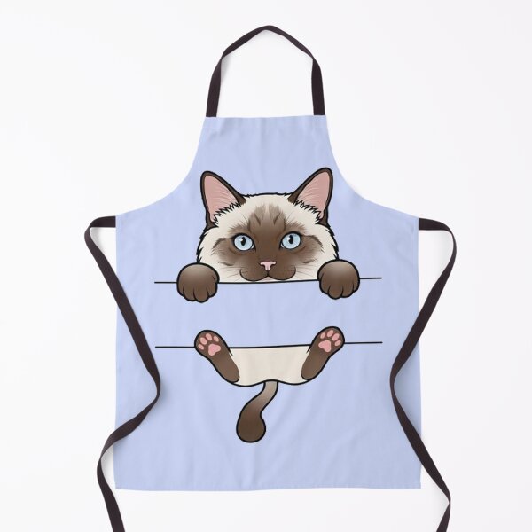 Item preview, Cute Peeking Siamese Cat Dark Paws Pink Beans Funny Kitten designed and sold by PetalsPaws.