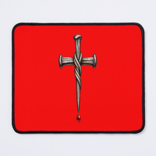 Item preview, Rustic Christian Iron Nail Cross Red Blood Drop Art designed and sold by Francisbb.