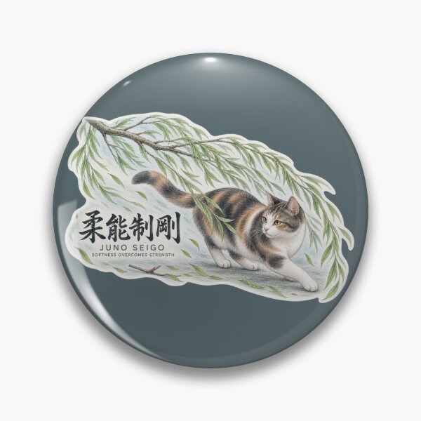 Item preview, Juno Seigo 柔能制剛 Japanese Cat Sticker – Strength Through Flexibility designed and sold by KOTOWA.