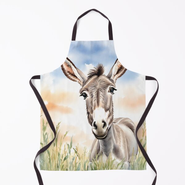 Item preview, Cute Watercolor Donkey Foal in Meadow Grass designed and sold by Hackl20.