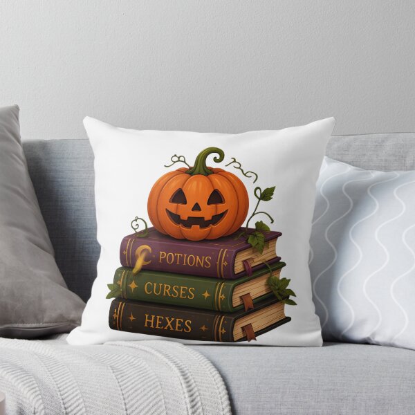 Item preview, Spooky Books Stack Potions Curses Hexes Pumpkin designed and sold by aysenism.
