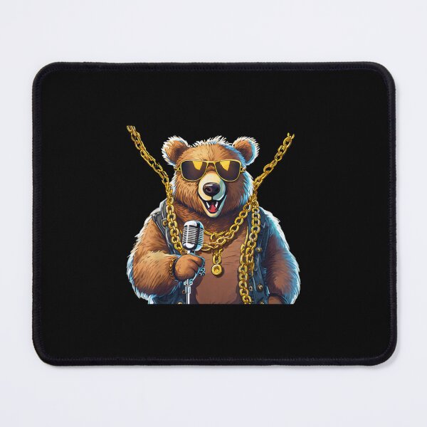 Item preview, Hip Hop Teddy bear with a microphone and chain designed and sold by ToscaSamShop.