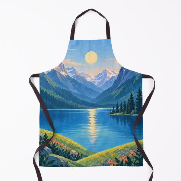Item preview, Geometric Alpine Lake Sunrise and Wildflower Valley designed and sold by Jaani-T.