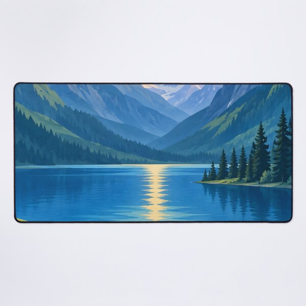 Item preview, Geometric Alpine Lake Sunrise and Wildflower Valley designed and sold by Jaani-T.