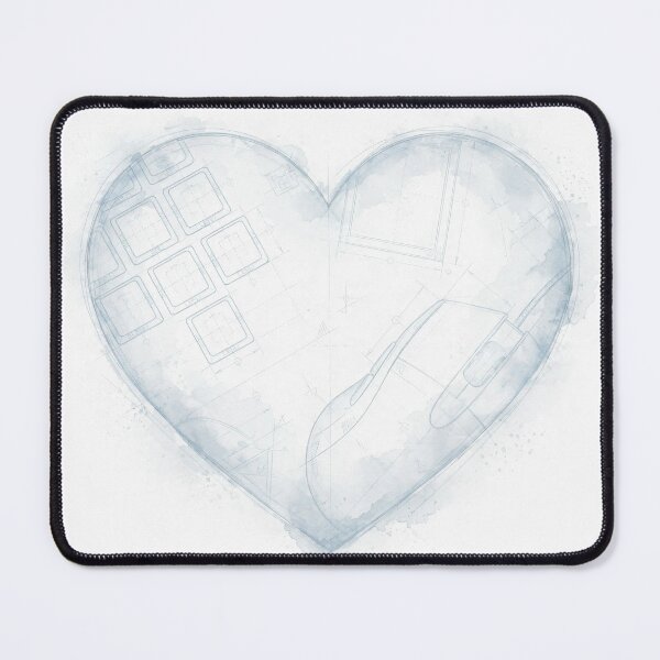 Item preview, Stamp with heavenly PC heart. Compiuter PC Heart blueprint, gaming on a white background. Tech love design engineers, PC lover. designed and sold by ollgast5.