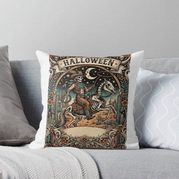Item preview, Vintage Skeleton Cowgirl Halloween Design, Retro Western Spooky T-Shirt PNG, Wild West Trick or Treat Graphic designed and sold by CreativeNest Prints.