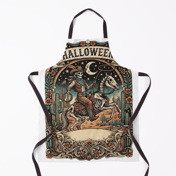 Item preview, Vintage Skeleton Cowgirl Halloween Design, Retro Western Spooky T-Shirt PNG, Wild West Trick or Treat Graphic designed and sold by CreativeNest Prints.