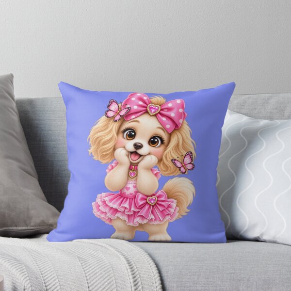 Item preview, Cute Pink Princess Poodle with Butterflies designed and sold by NEFERSIGN.