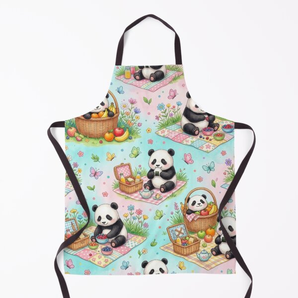 Item preview, Cute Baby Panda Picnic Seamless Pattern Art designed and sold by ShivCraftStudio.