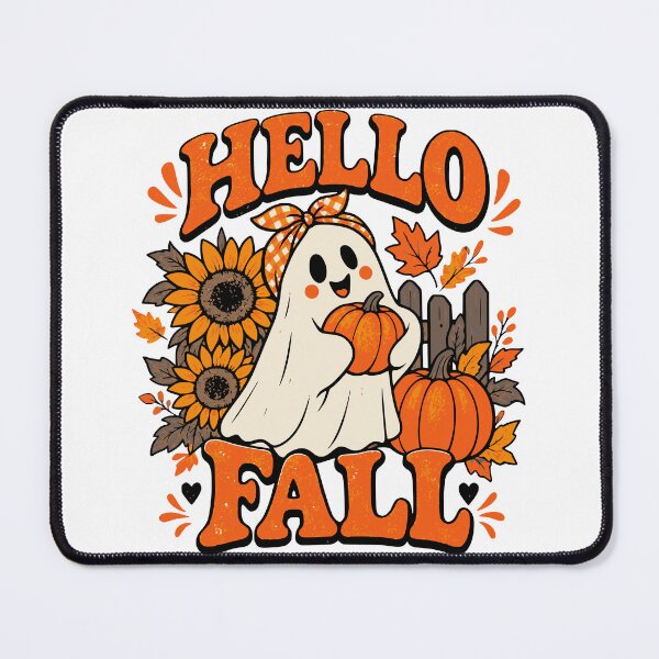 Item preview, Cute Ghost Pumpkin Hello Fall Autumn Design | halloween Tshirt and sticker design designed and sold by Billium Halder.
