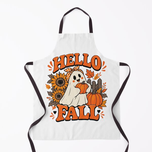 Item preview, Cute Ghost Pumpkin Hello Fall Autumn Design | halloween Tshirt and sticker design designed and sold by Billium Halder.