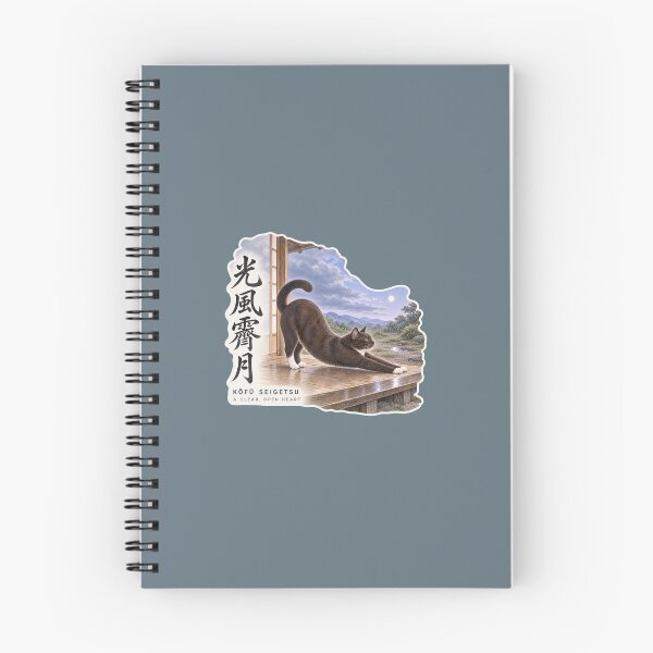 Item preview, Kofu Seigetsu 光風霽月 Japanese Cat Sticker – A Heart Clear After Rain designed and sold by KOTOWA.