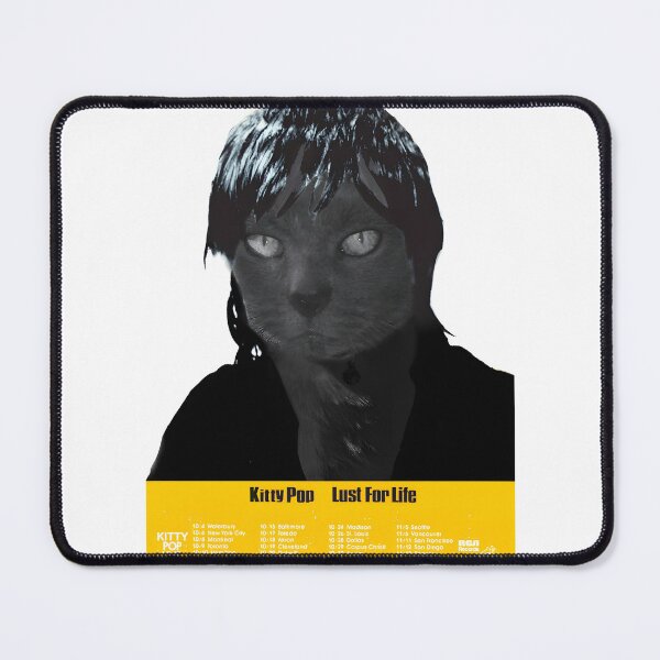 Item preview, Cute Kitty Cat Inspired by Punk Rock Iggy Pop Style Illustration designed and sold by IseeRobots.