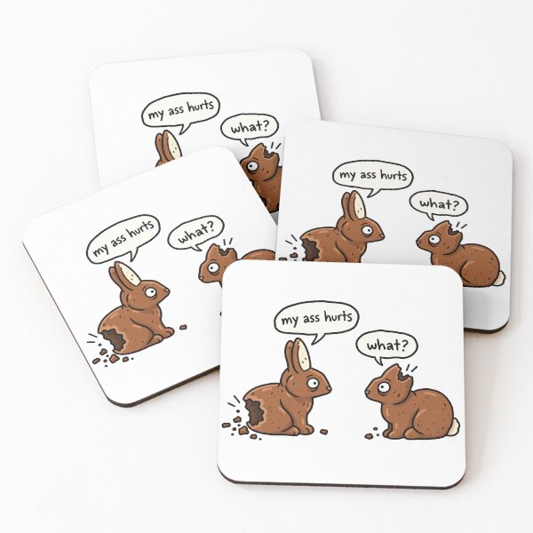 Item preview, My Ass Hurts Funny Chocolate Bunny designed and sold by MonkiFlipp.