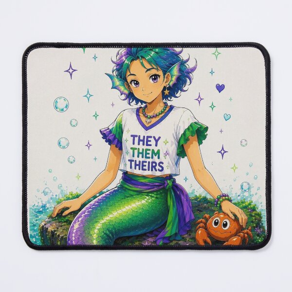 Item preview, Merperson and Crab Sitting on a Rock designed and sold by GreenNBlue.