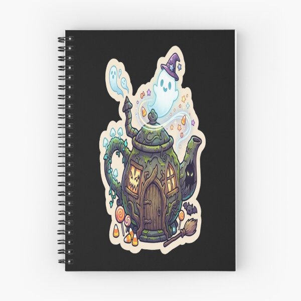 Item preview, Magical Teapot Haunted House Cute Ghost Halloween Die-Cut Sticker Design designed and sold by Yaqon.