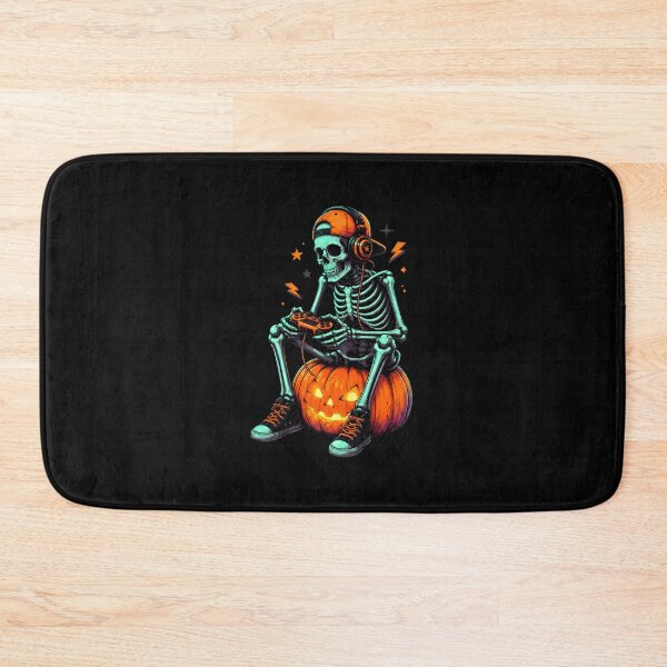 Artikelvorschau, Skeleton Gamer auf Pumpkin Neon Art entworfen und verkauft von OlyvieArt.
