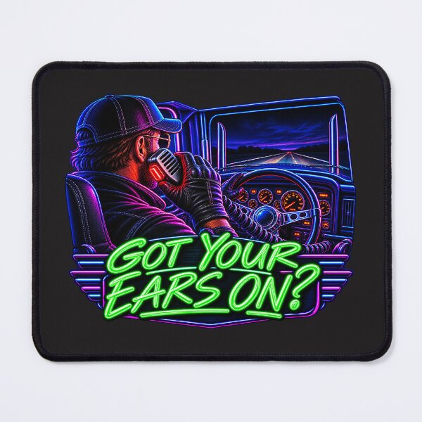 Item preview, Got Your Ears On Neon Trucker - CB Radio Semi Cab View Art designed and sold by NomadForge.