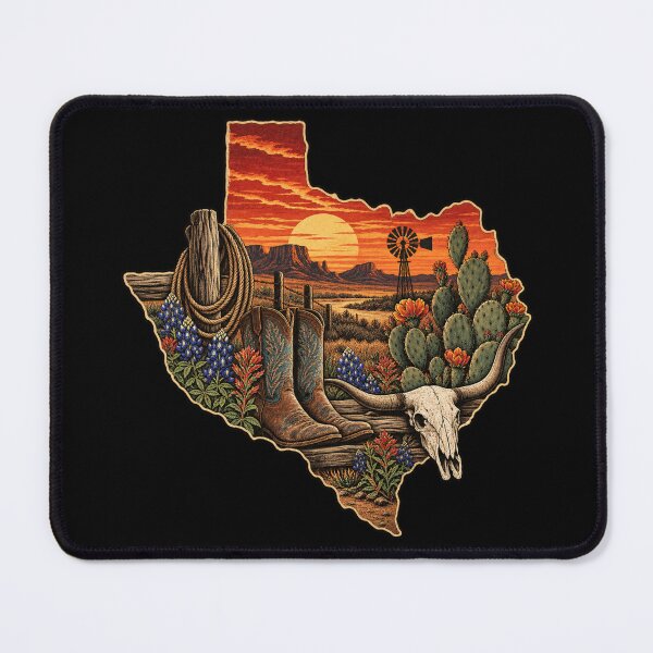 Item preview, Vintage Texas Desert Sunset Western Art designed and sold by JKDJ.