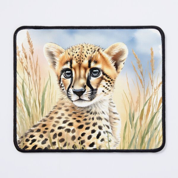 Item preview, Cute Watercolor Cheetah Cub in Meadow Grass designed and sold by Hackl20.