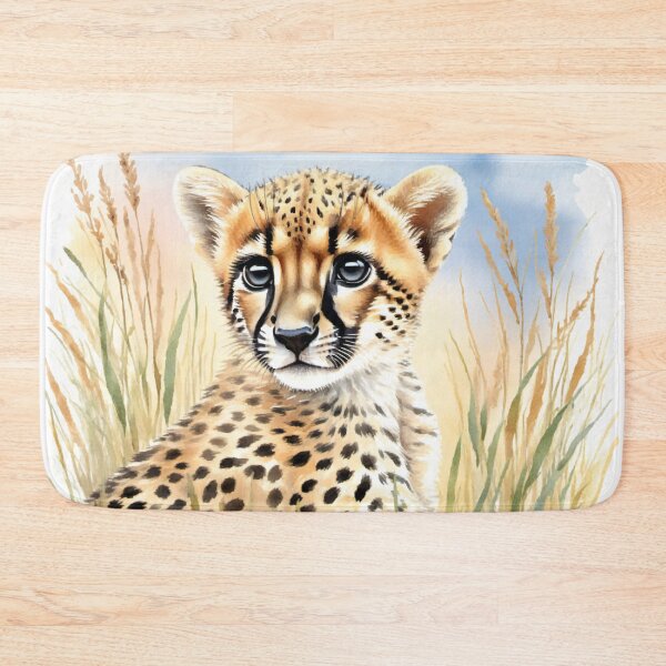 Item preview, Cute Watercolor Cheetah Cub in Meadow Grass designed and sold by Hackl20.