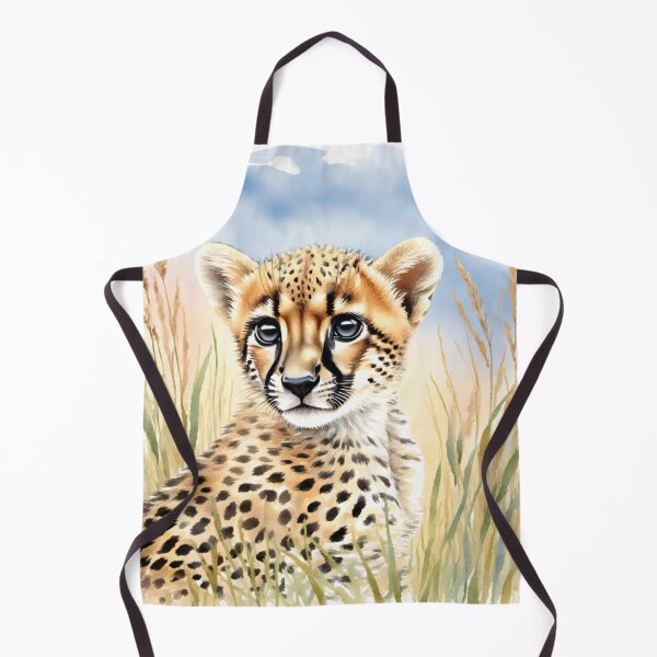 Item preview, Cute Watercolor Cheetah Cub in Meadow Grass designed and sold by Hackl20.