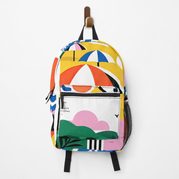 Item preview, Colorful geometric poster depicting a stylized coastal landscape designed and sold by ckybe.
